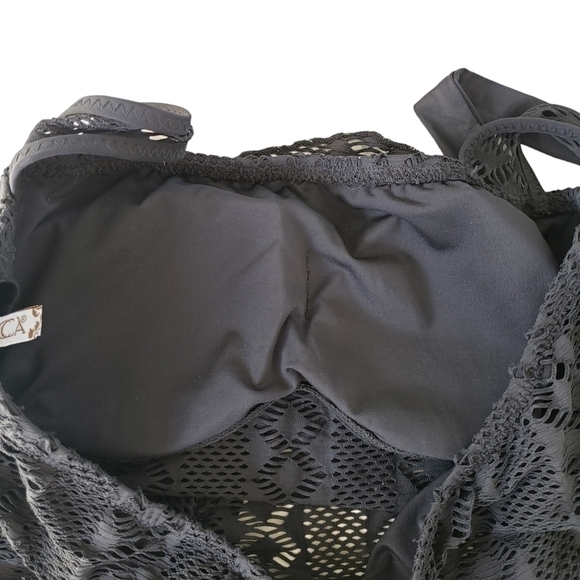 Becca Black Crochet Two Piece Bikini Top S And Bottoms XS - Picture 8 of 15